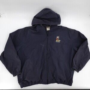 Mickey Mouse Jacket Mens 2XL Navy Hooded Windbreaker Walt Disney World Disney
